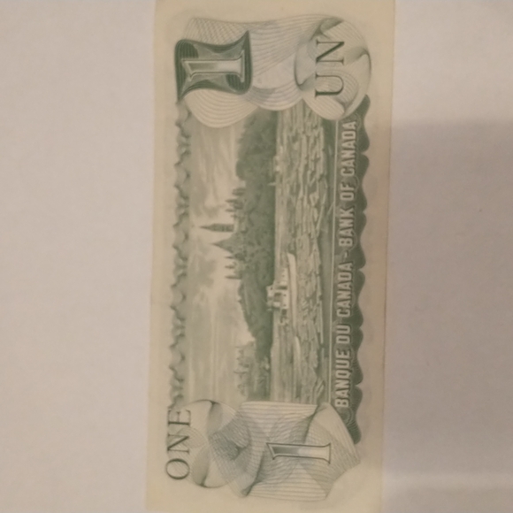 1973 Canadian $1 bill - Picture 2 of 2